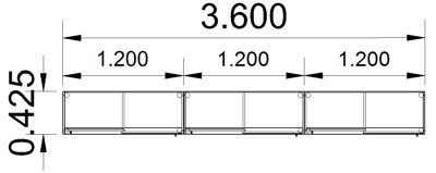 Raumteilerschrank Mega Stehtheke 360 cm Stellfläche